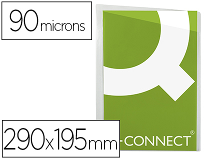 100 fundas protectoras Q-Connect 290x195 PVC 100µ cristal corte oblicuo sin taladros
